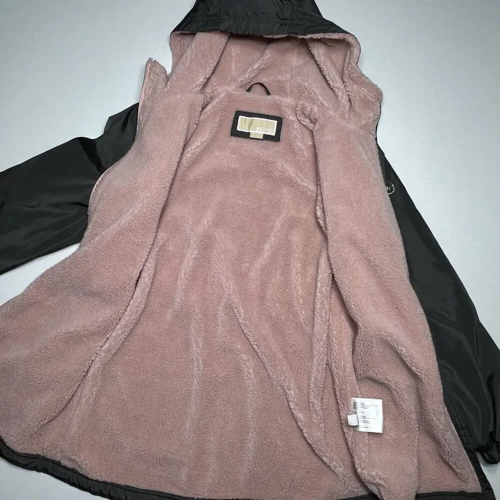 Michael Kors Kids' Faux Shearling Lined Rain Anorak Teenage Girl Size 14